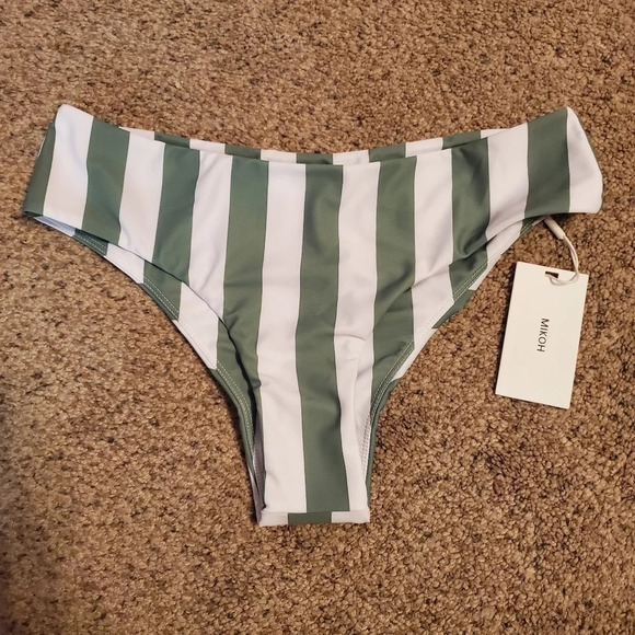 Mikoh Retro Stripe Maui Bondi 2 Swim Bottoms L - Picture 2 of 6